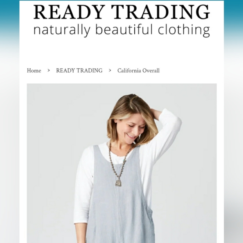 SALE!! READY TRADING California Overalls 100% Cotton Linen, Gray, Sz S/M - Picture 2 of 16